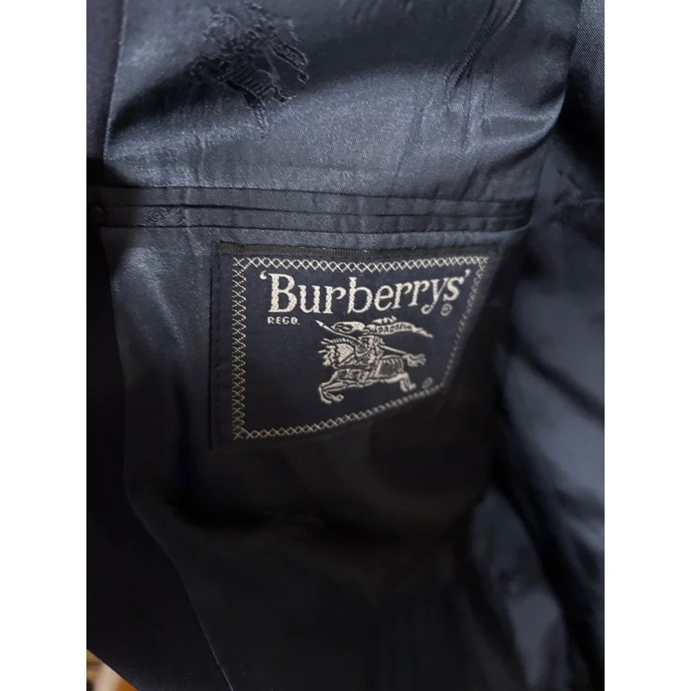 Burberry  Blazer Mens 45 Navy Blue Good Gold Buttons 2-Button‎ Sport Coat